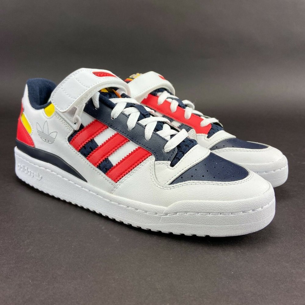 Adidas Men's Forum Low Cloud White Legend Ink Red Shoes GZ9112 Size 9.5